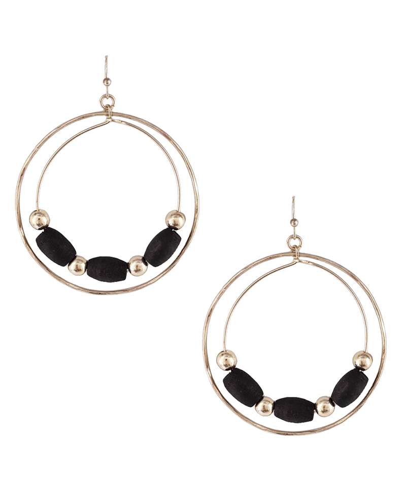 Double Circle w/ Beads Earring