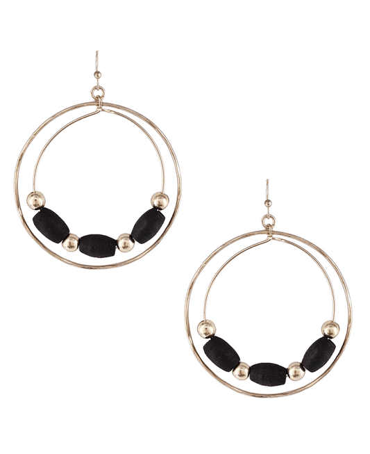 Double Circle w/ Beads Earring