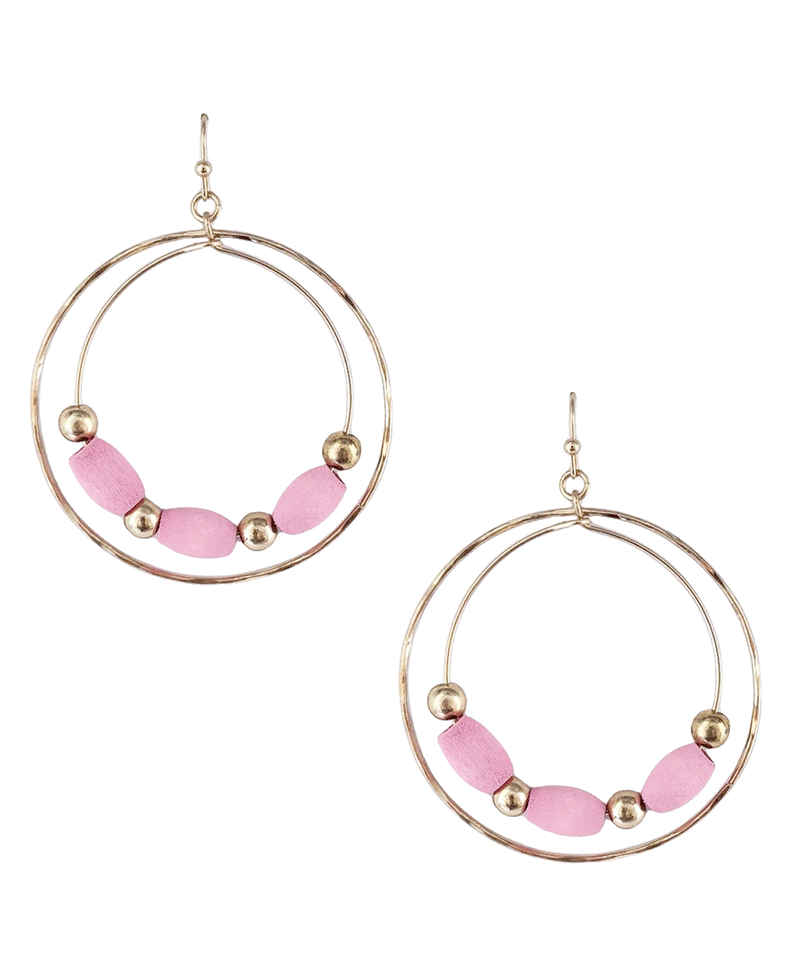 Double Circle w/ Beads Earring