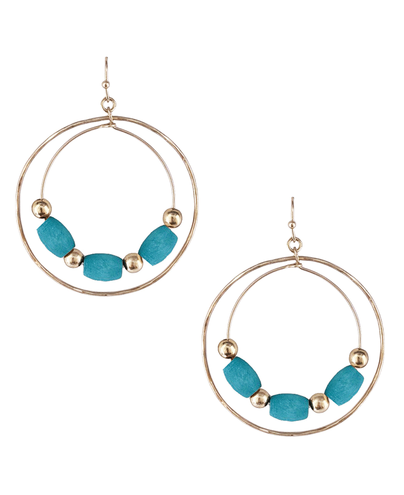 Double Circle w/ Beads Earring