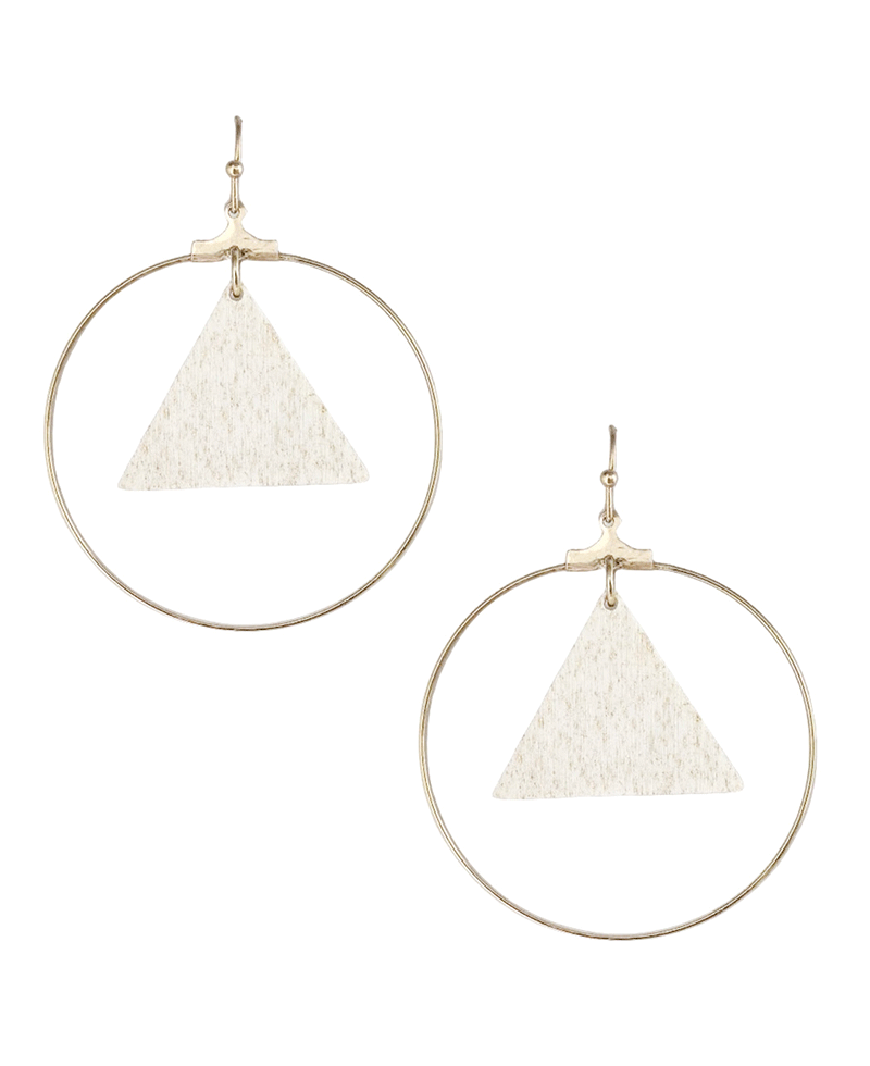 Triangle & Wire Circle Earring