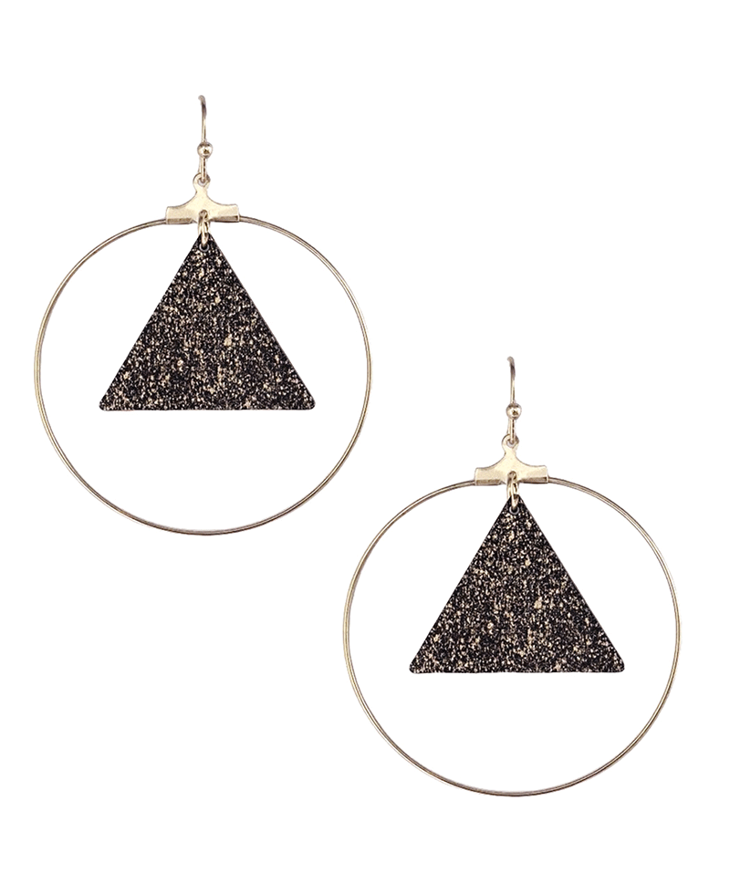 Triangle & Wire Circle Earring