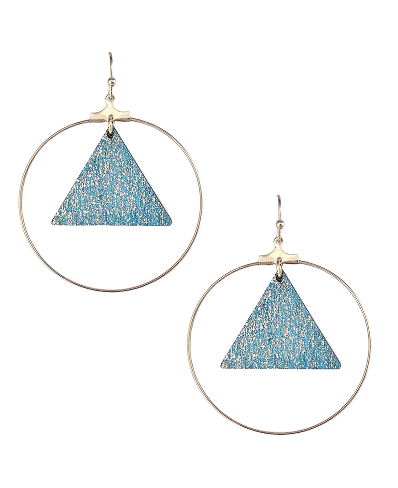 Triangle & Wire Circle Earring