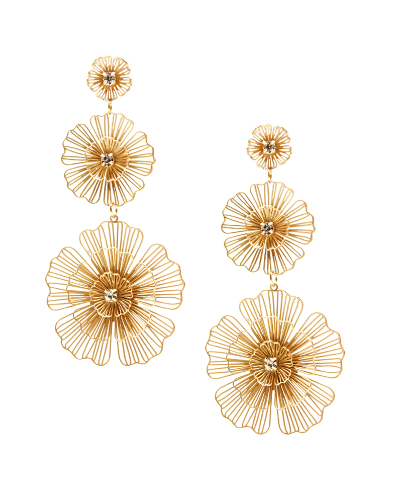 Flower Drop Post Earring