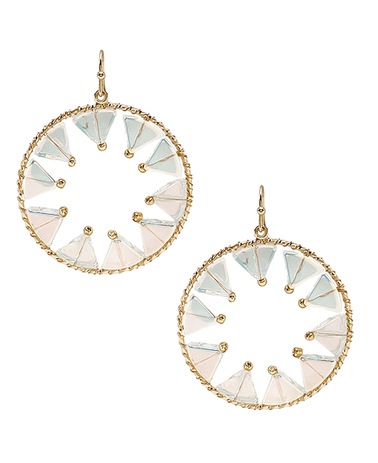 Circle Earring w/ Triangle Crystal Earring