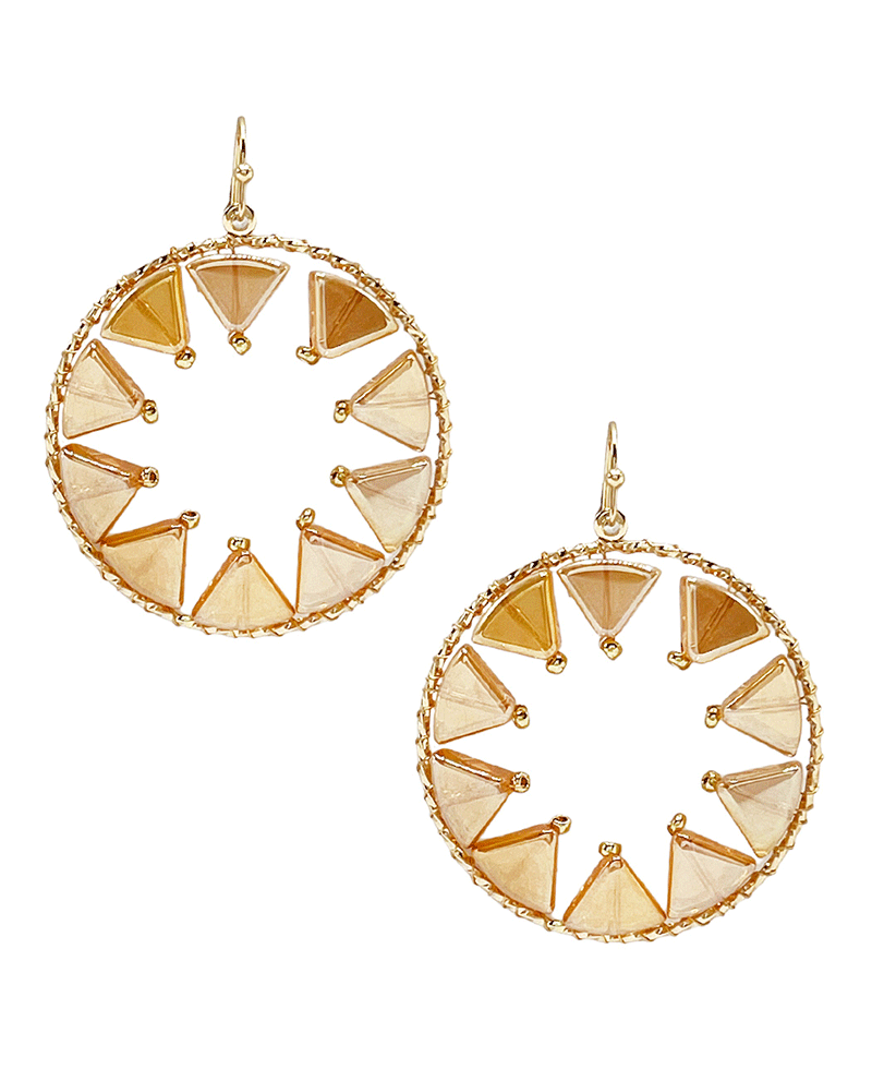 Circle Earring w/ Triangle Crystal Earring