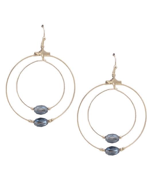 Double Circle w/ Bead Earring