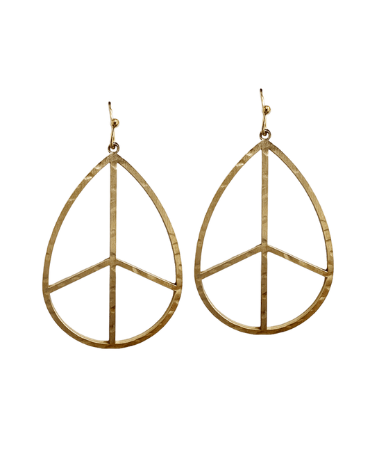 Peace Sign Teardrop Earring