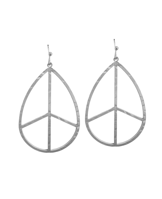 Peace Sign Teardrop Earring