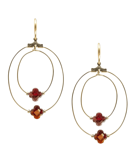 Double Wire Oval w/ Bead Earring