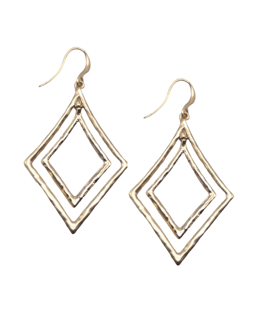 Textured Double Diamond Earring