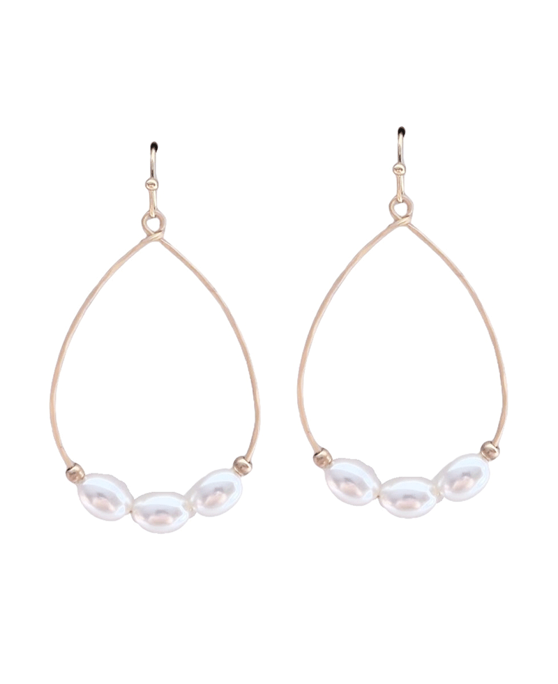 Glass Pearl Teardrop Earring