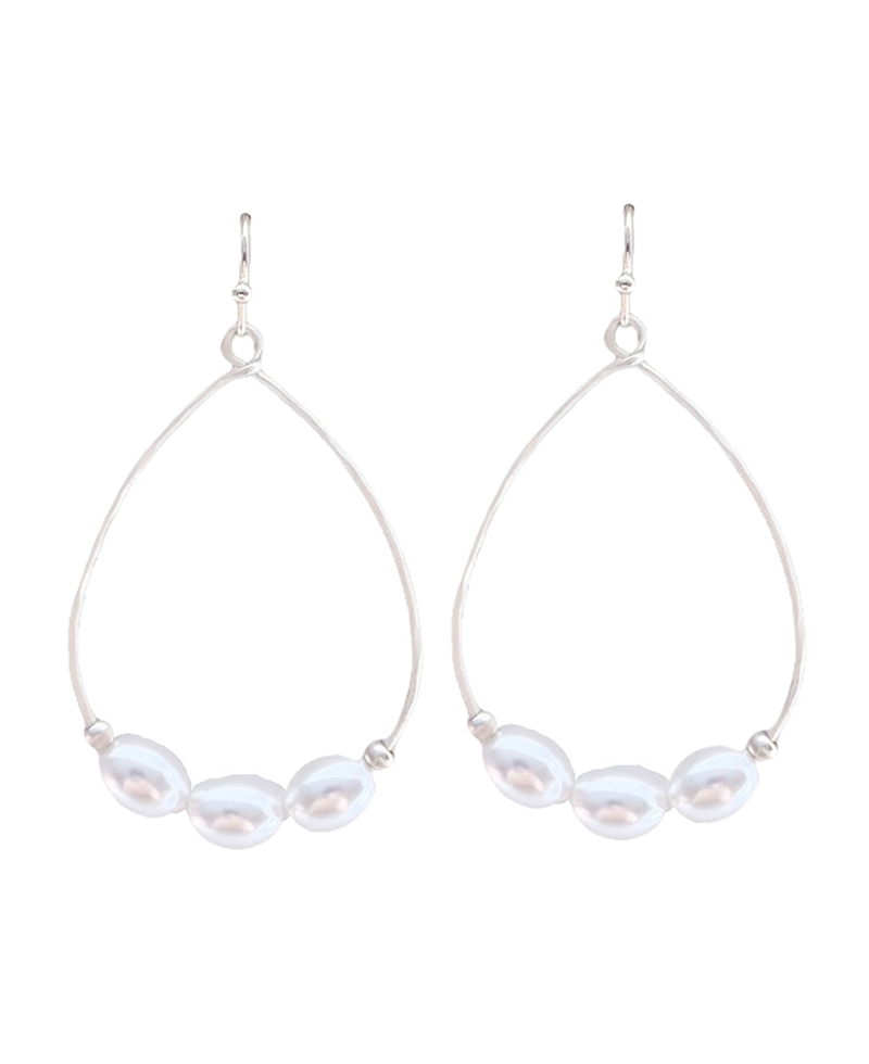 Glass Pearl Teardrop Earring