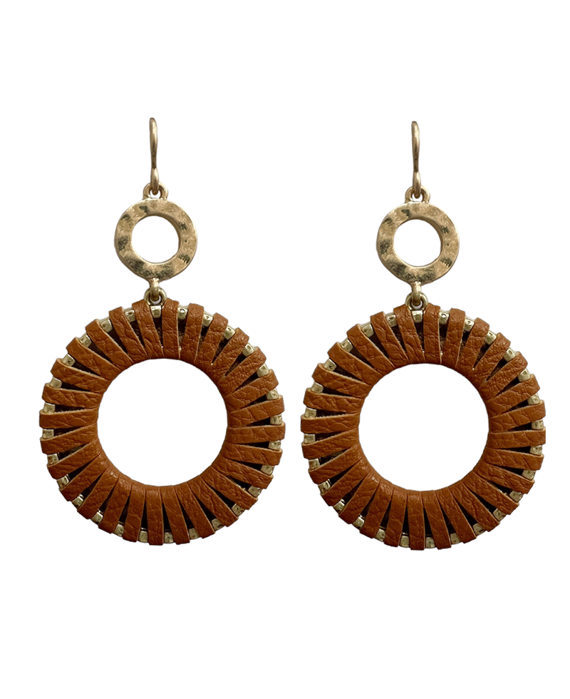 Wrapped Metal Double Circle Earring