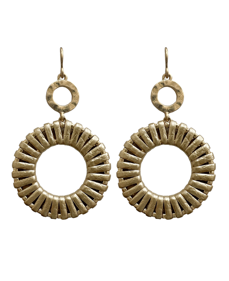 Wrapped Metal Double Circle Earring