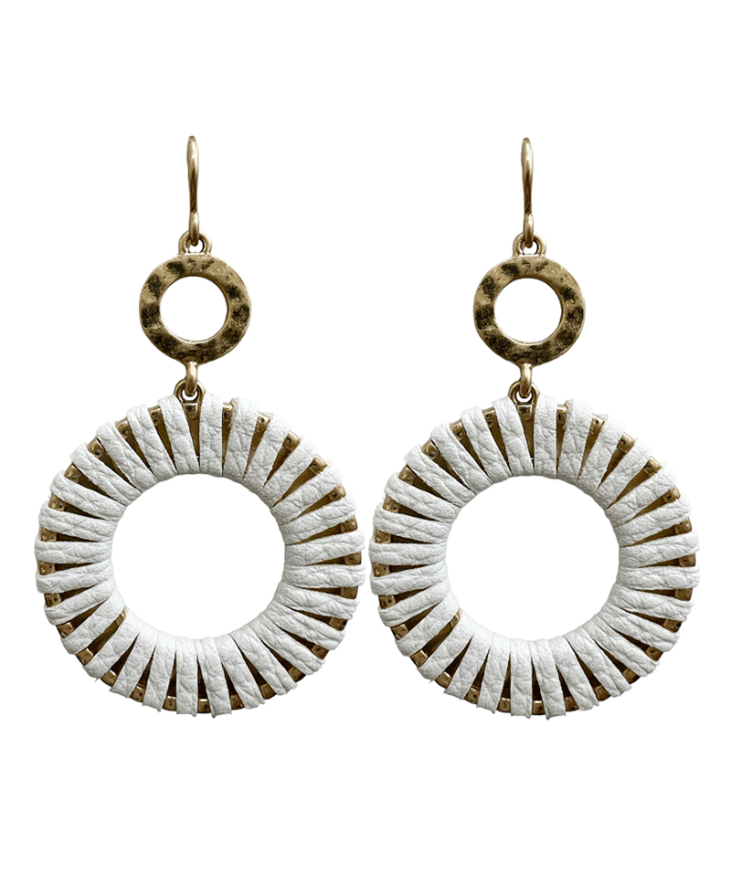 Wrapped Metal Double Circle Earring