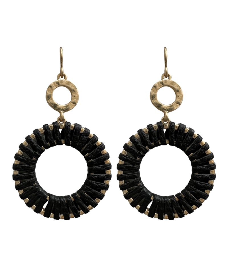 Wrapped Metal Double Circle Earring