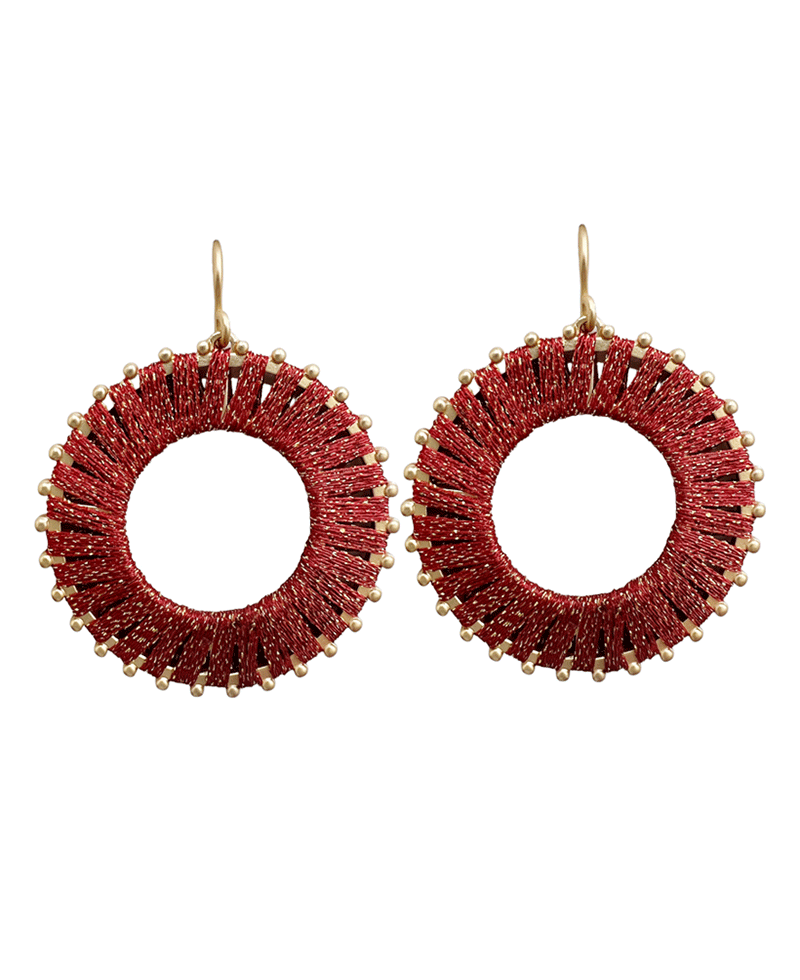 Wrapped Metal Round Earring