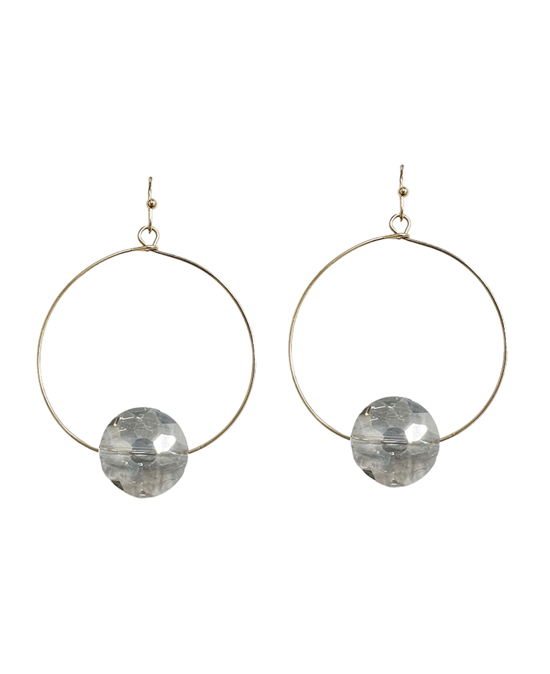 Ball Accent Wire Circle Earring