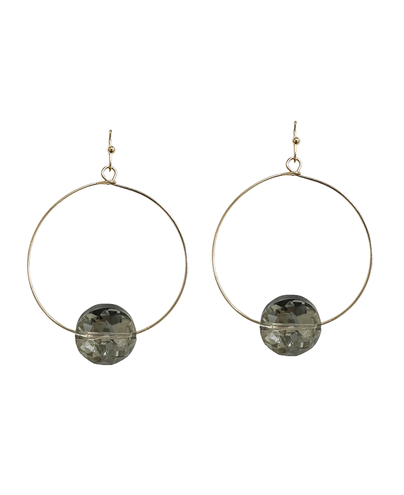 Ball Accent Wire Circle Earring