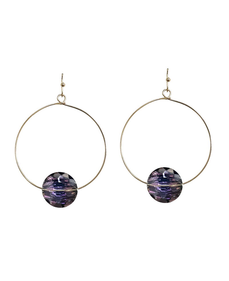 Ball Accent Wire Circle Earring