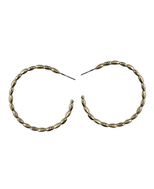 Rice Bead Hoop Earring