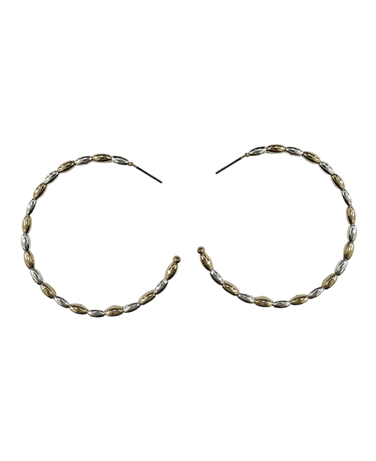 Rice Bead Hoop Earring