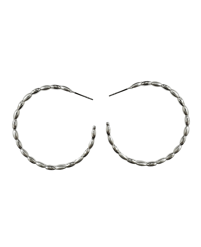 Rice Bead Hoop Earring