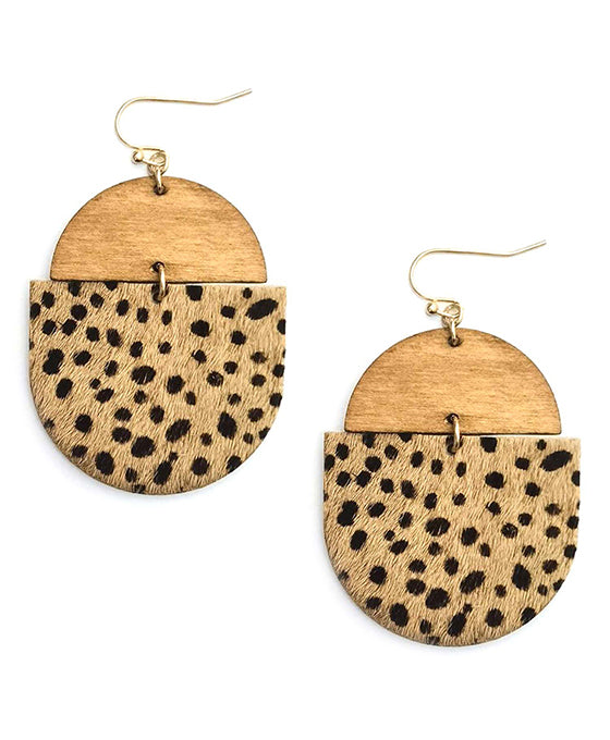 Animal Print w/ Wood Earring