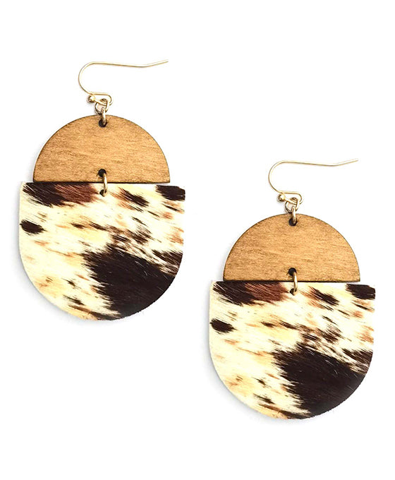 Animal Print w/ Wood Earring