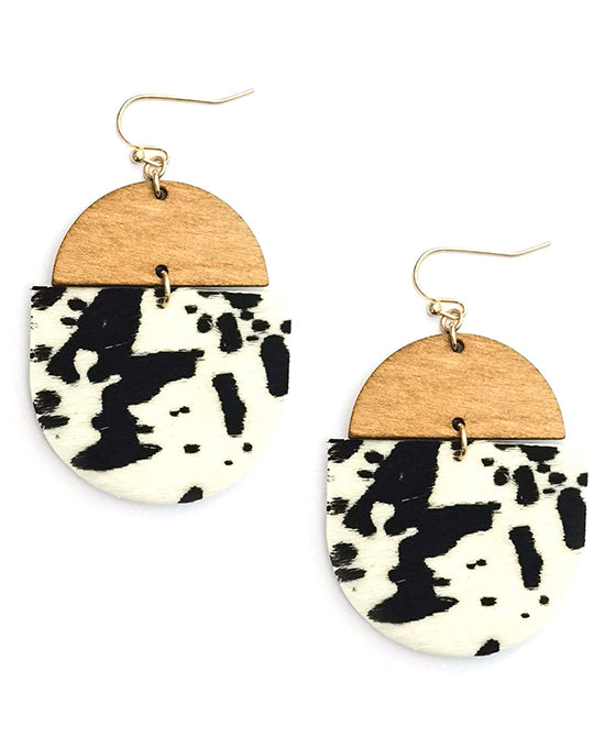 Animal Print w/ Wood Earring