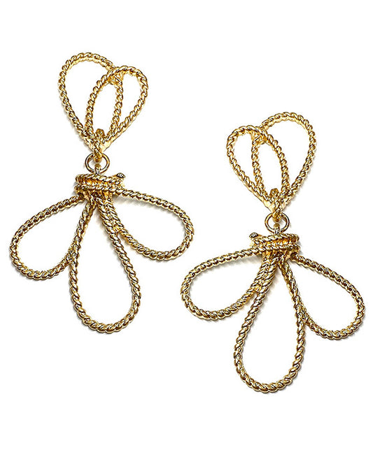 Metal Ribbon Shape Earring