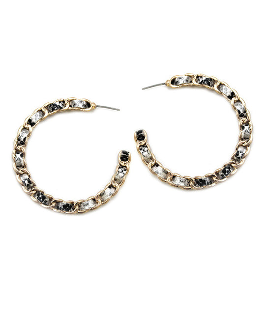 Chain Shape Round Hoop Earring