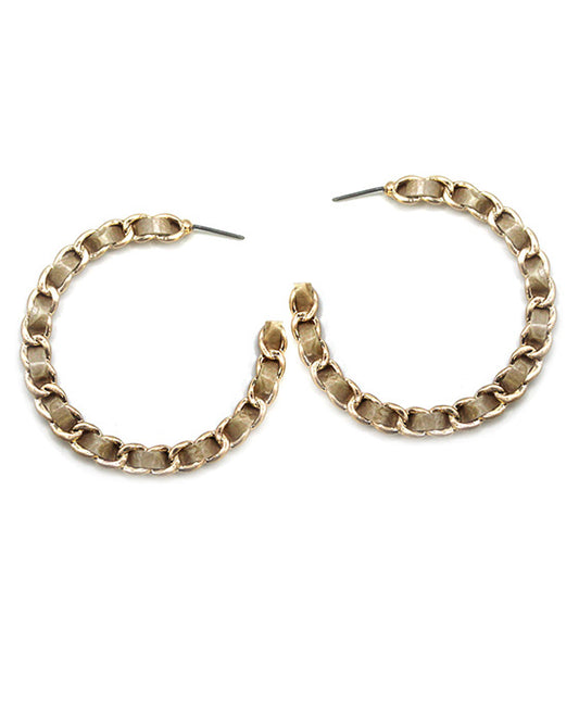 Chain Shape Round Hoop Earring