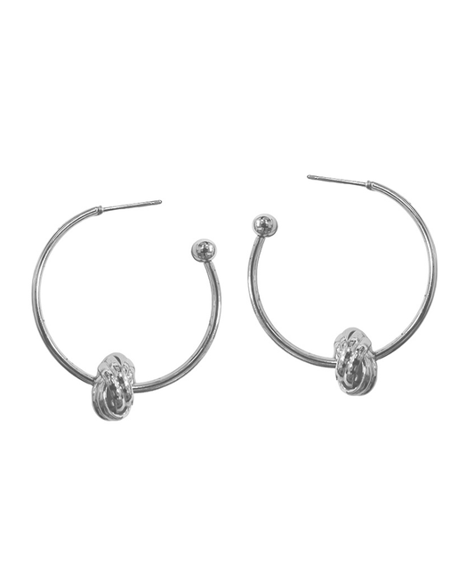 Knot Accent Hoop Earring