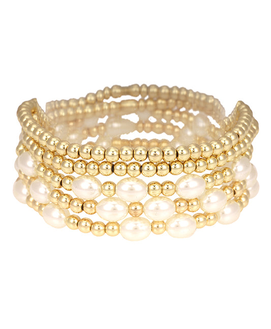 Pearl CCB Multi Stackable Bracelet