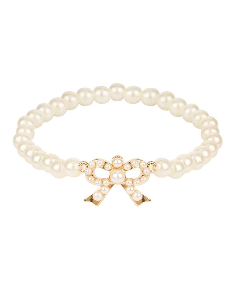 Pearl Bow Elastic Bracelet