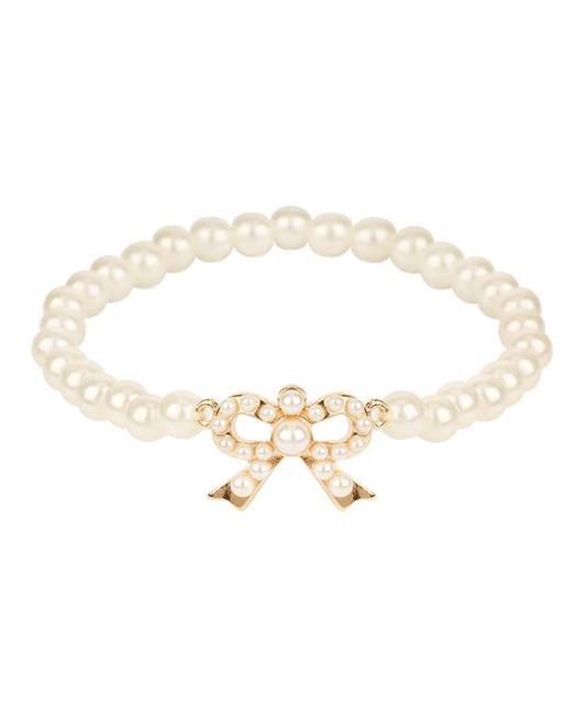 Pearl Bow Elastic Bracelet