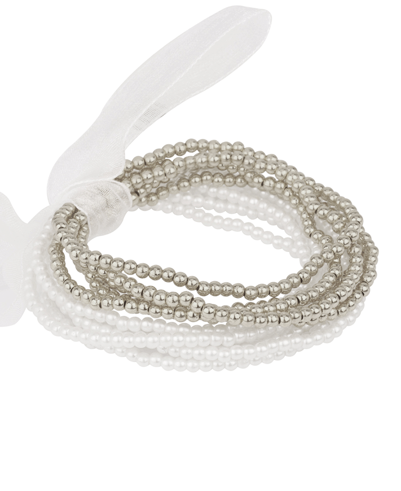 CCB Ball & Pearl Elastic Bracelet