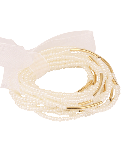 Pearl & Bar Elastic Bracelet