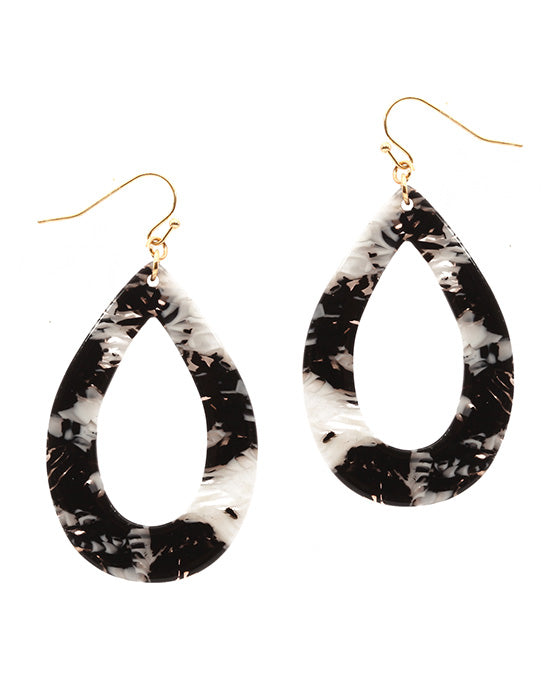 Acetate Geometric Open Cut Oval Earring