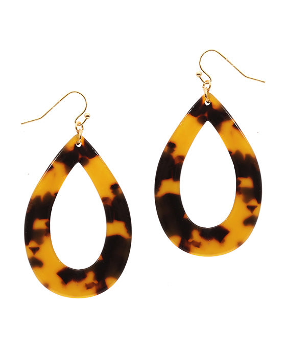 Acetate Geometric Open Cut Oval Earring