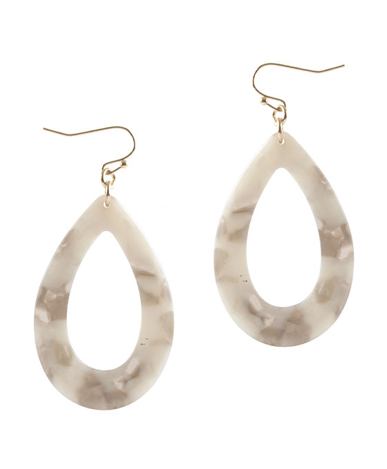 Acetate Geometric Open Cut Oval Earring