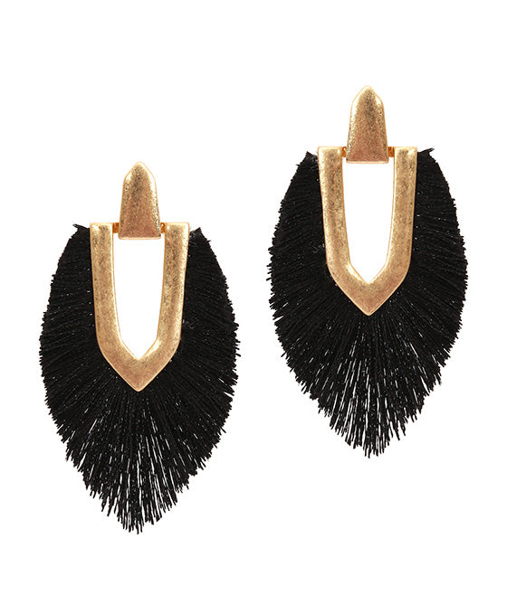 Metal Post Thread Tassel Earring