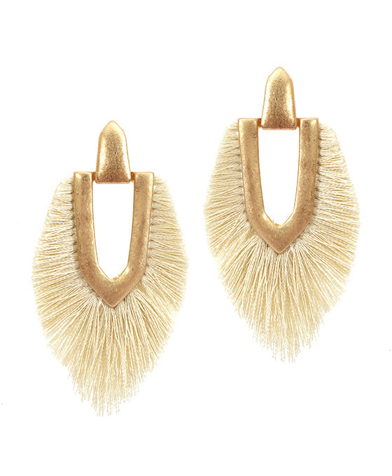 Metal Post Thread Tassel Earring