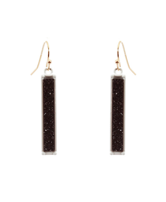 Druzy Color Coating Bar Earring