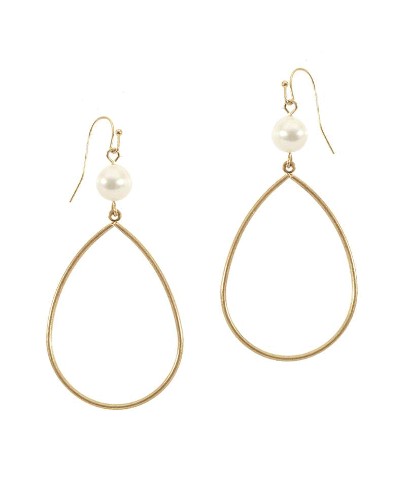 Fresh Water Pearl Accent Teardrop Earring