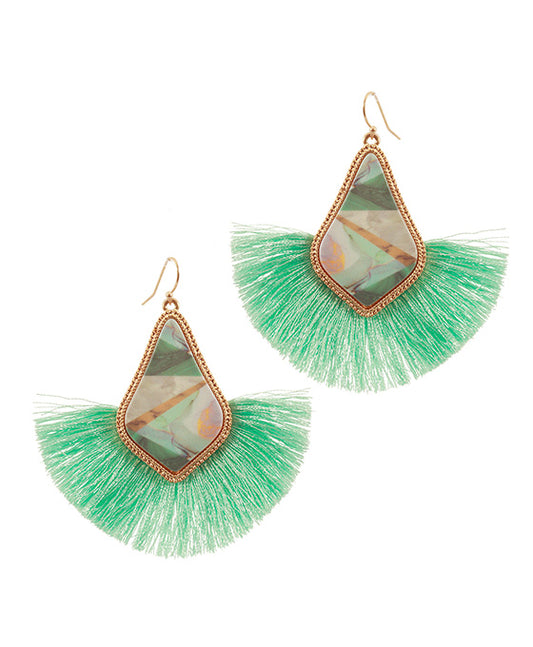 Acrylic Glass Multi Fan Tassel Earring