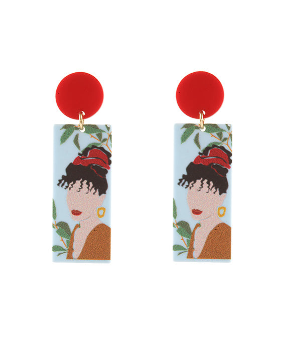 Acetate Popart Print Post Earring