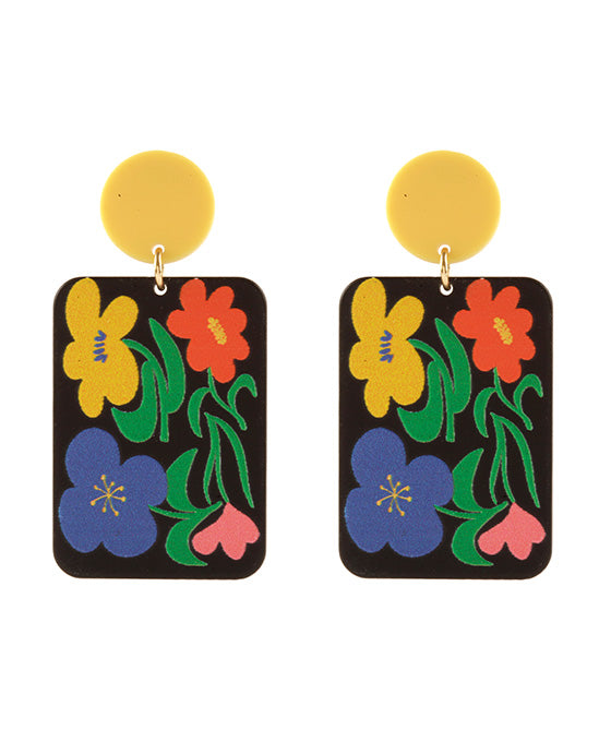 Acetate Popart Print Post Earring